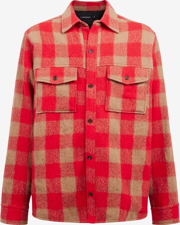 J.Lindeberg Tussenjas 'Gingham' in Rood: voorkant