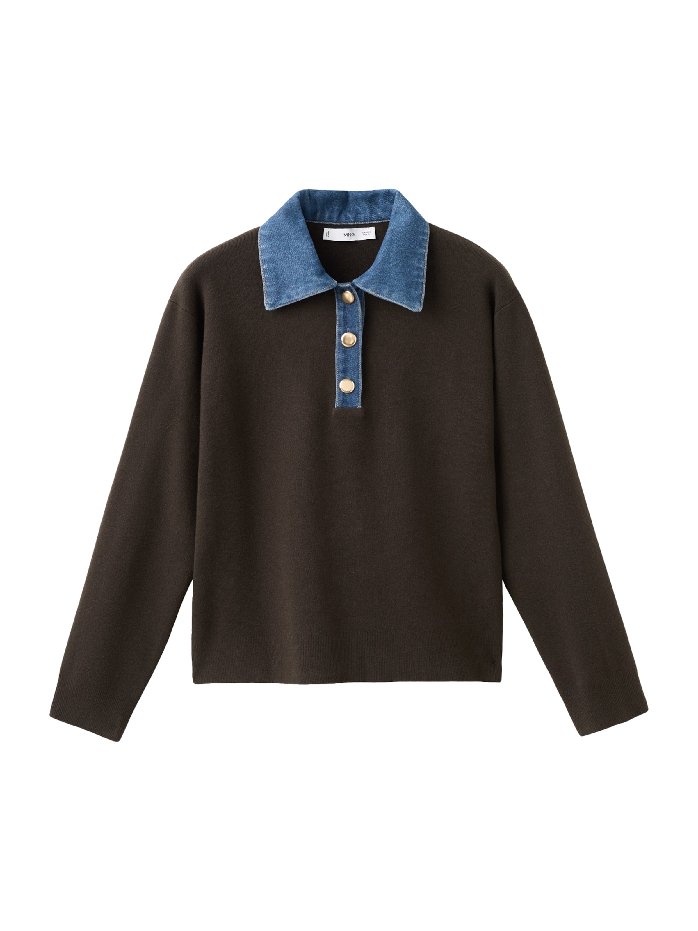 MANGO Пуловер 'ABRIL' в кафяво: отпред