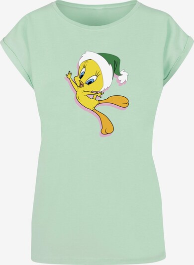 ABSOLUTE CULT T-Shirt 'Looney Tunes - Tweety Christmas Hat' in gelb / mint / schilf / weiß, Produktansicht