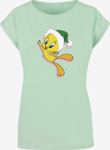 ABSOLUTE CULT T-Shirt 'Looney Tunes - Tweety Christmas Hat' in Grün: predná strana