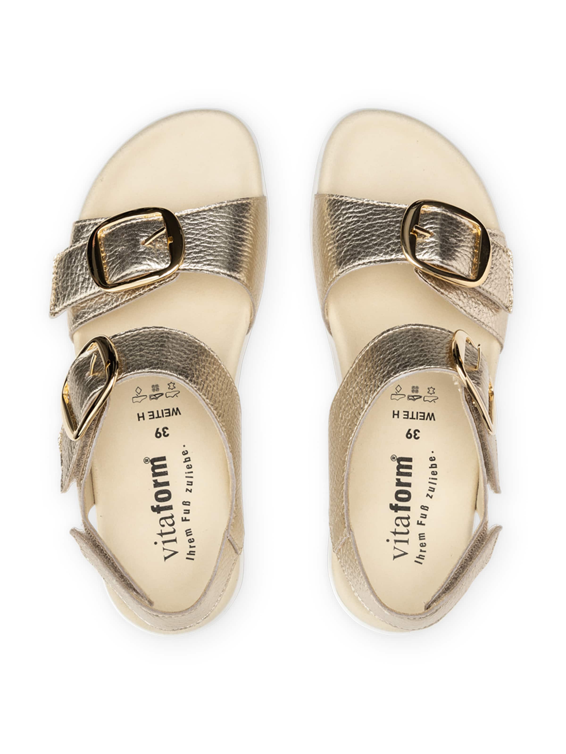 VITAFORM Strap Sandals in Gold