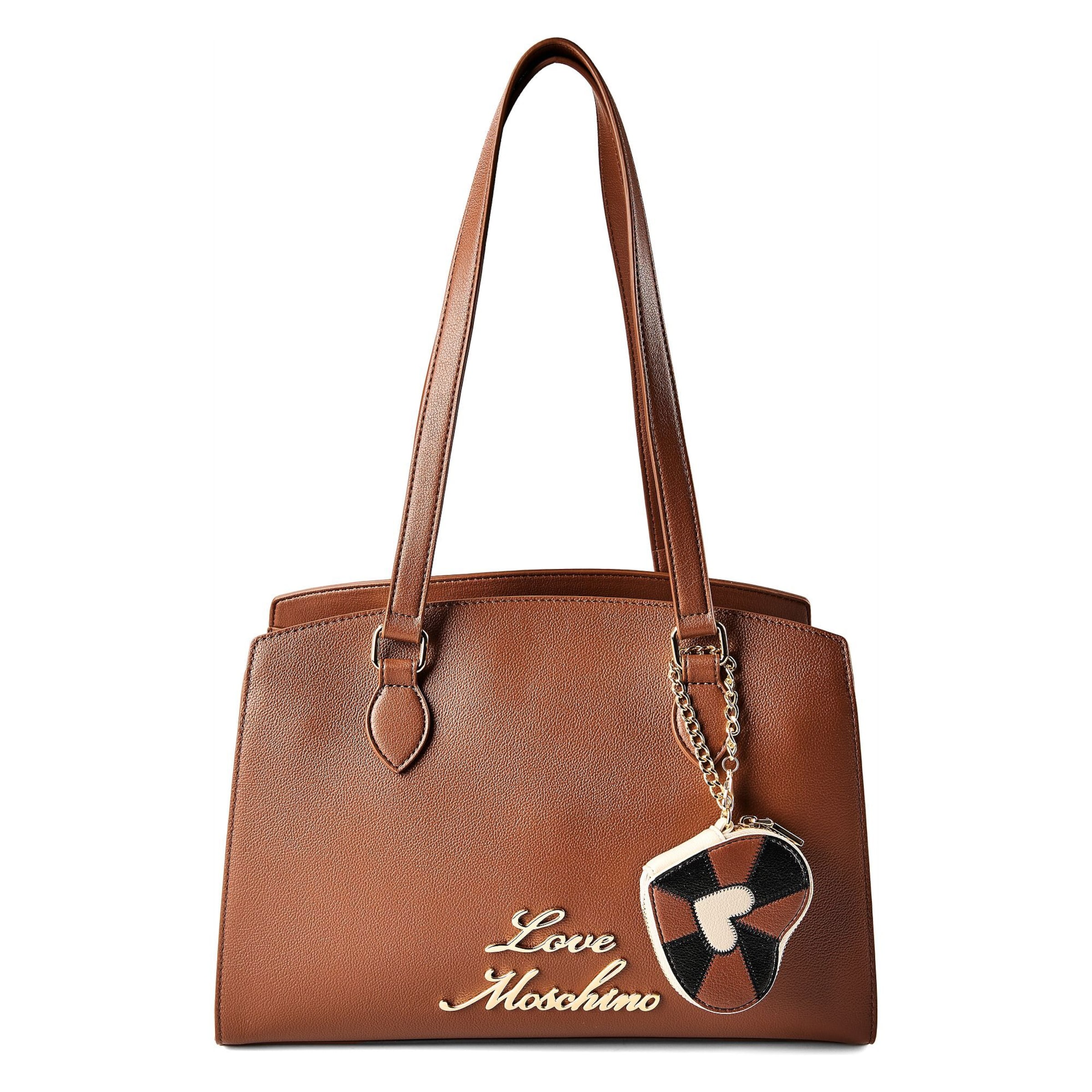 Love Moschino Schoudertas 'Heart Charm' in Bruin: voorkant