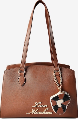 Love Moschino Schoudertas 'Heart Charm' in Bruin: voorkant