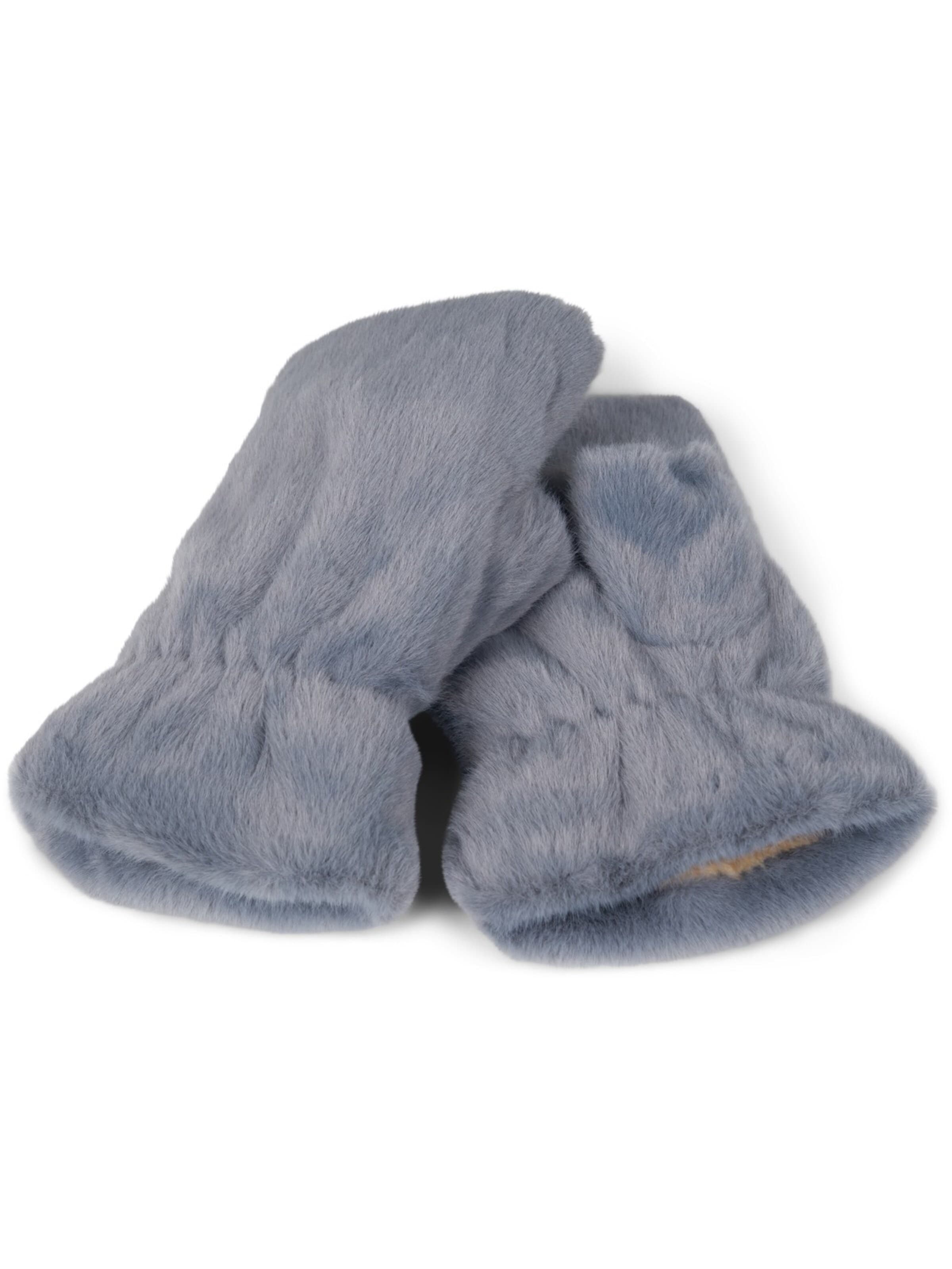 styleBREAKER Kurzfingerhandschuhe 'Fingerlose Handschuhe Kunstfell Einfarbig'‌‌‌ in Grau: Vorderseite