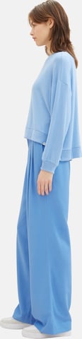 TOM TAILOR DENIM Wide leg Bandplooibroek in Blauw