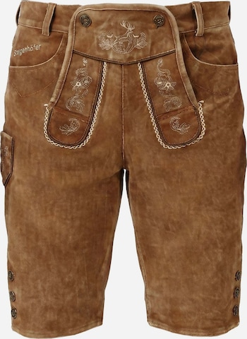 Steigenhöfer Traditional Pants 'Jeans Leonard' in Brown: front