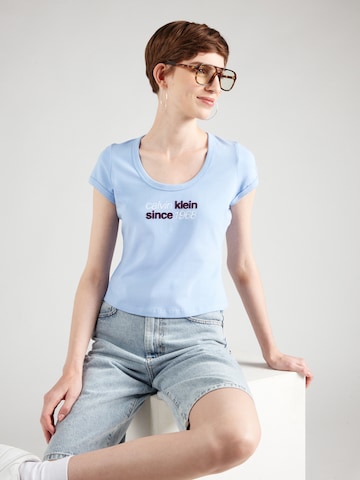Tricou de la Calvin Klein Jeans pe albastru