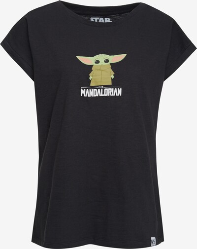 Recovered T-Shirt in beige / pastellgrün / schwarz / weiß, Produktansicht