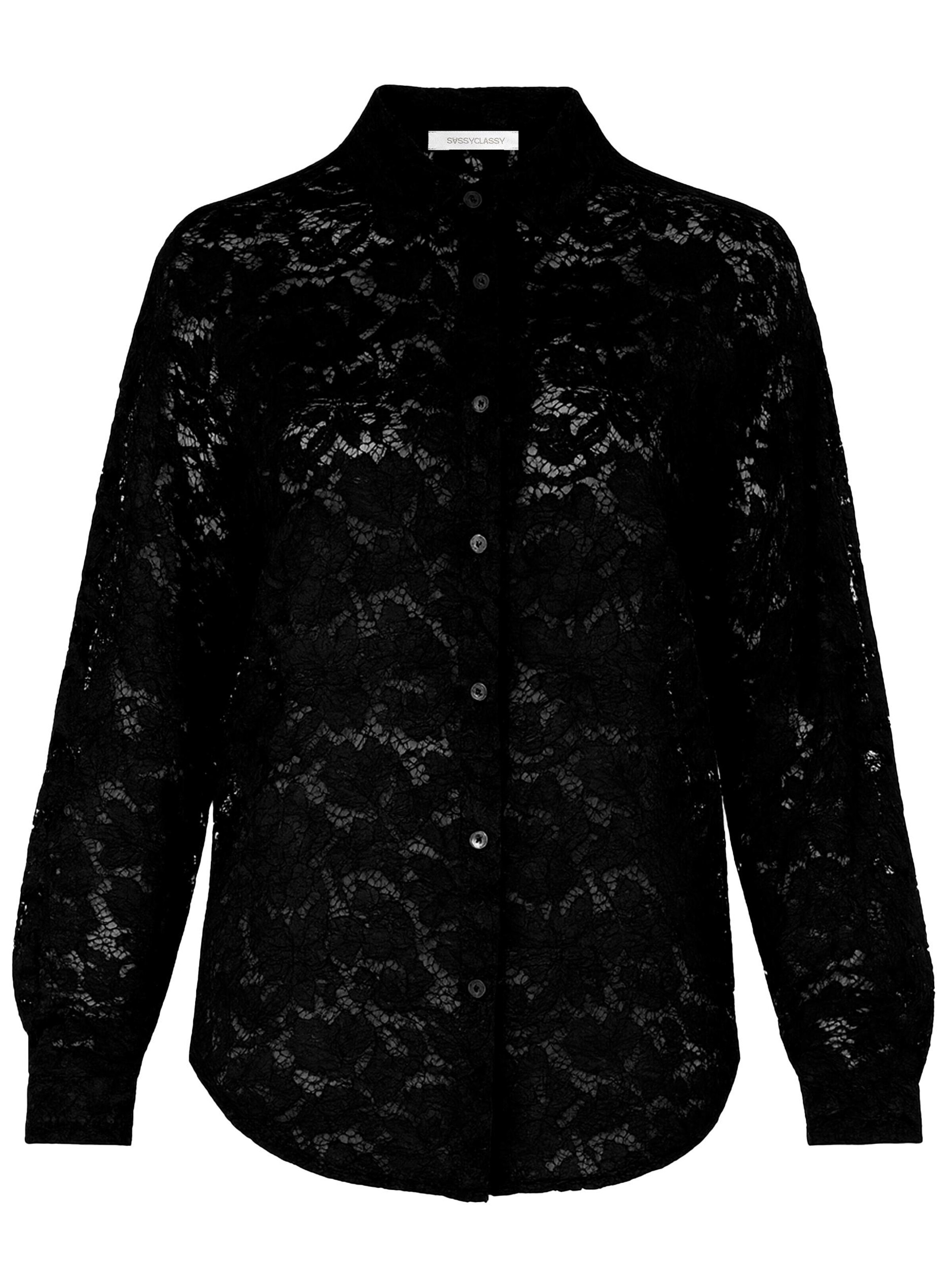 SASSYCLASSY Bluse‌‌‌‌ in Schwarz: Vorderseite