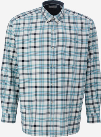 s.Oliver Men Big Sizes Button Up Shirt in Blue: front