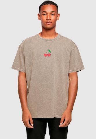 Merchcode T-Shirt 'Summer- Sweet Cherry' in Beige: Vorderseite