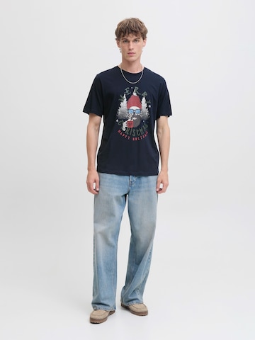 JACK & JONES - Camiseta 'JJNOEL XMAS' en azul