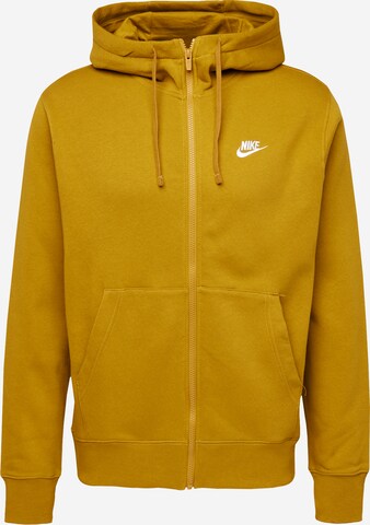 Nike Sportswear Sweatjacka 'CLUB FLEECE' i gul: framsida