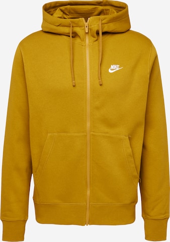 Nike Sportswear Bluza rozpinana 'CLUB' w kolorze żółty: przód