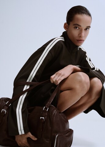 MANGO Zip-Up Hoodie 'Tri' in Brown