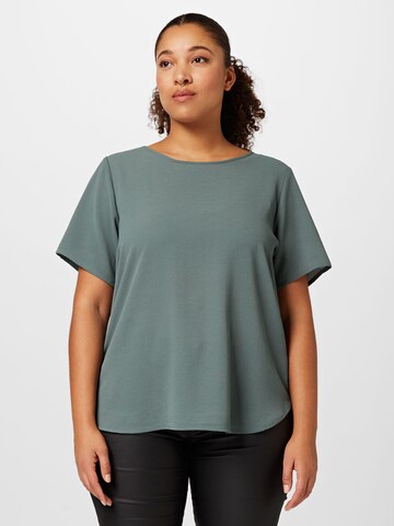 ONLY Carmakoma Blouse 'Vica' in Groen: voorkant