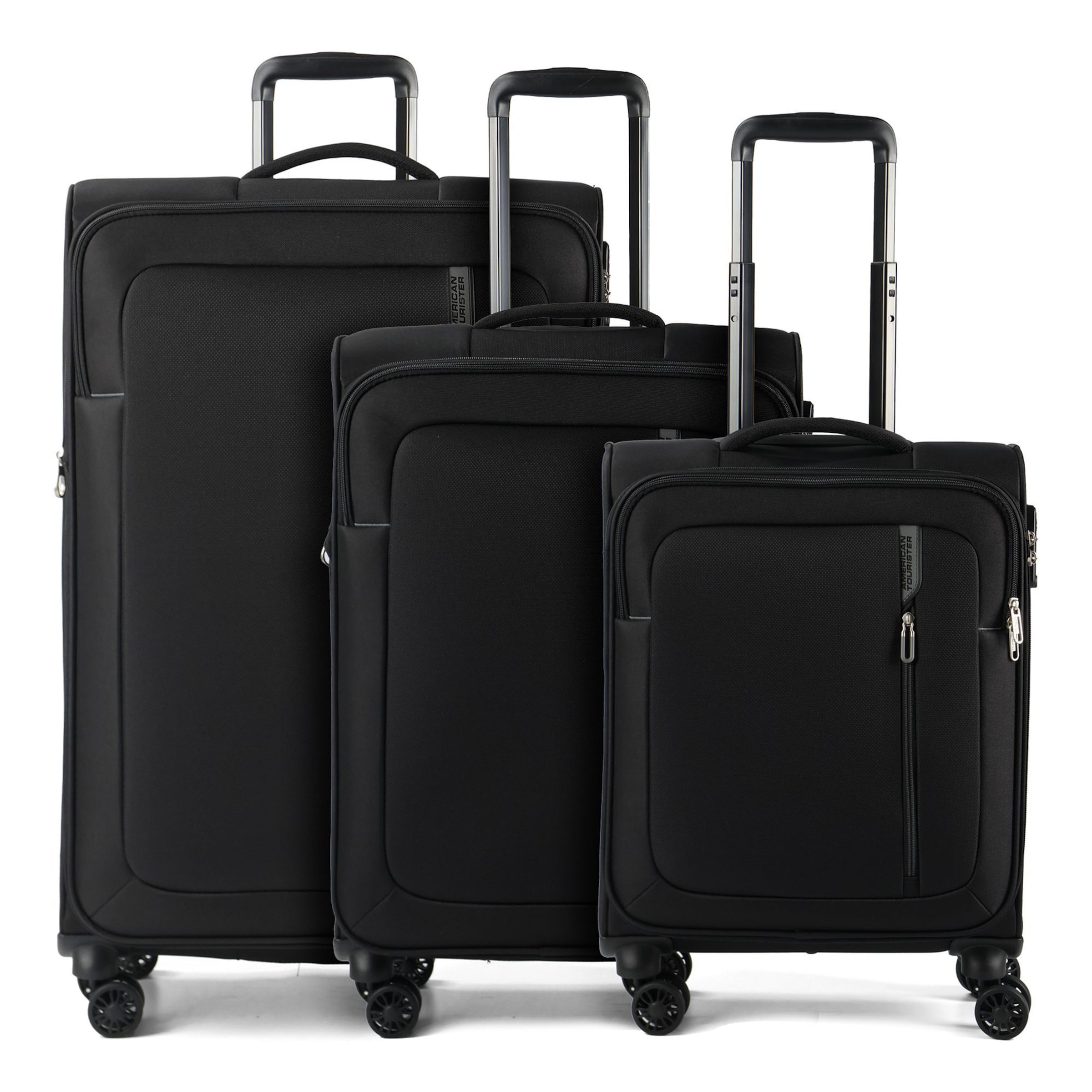 American Tourister Suitcase set 'Nitestream' in Black: front