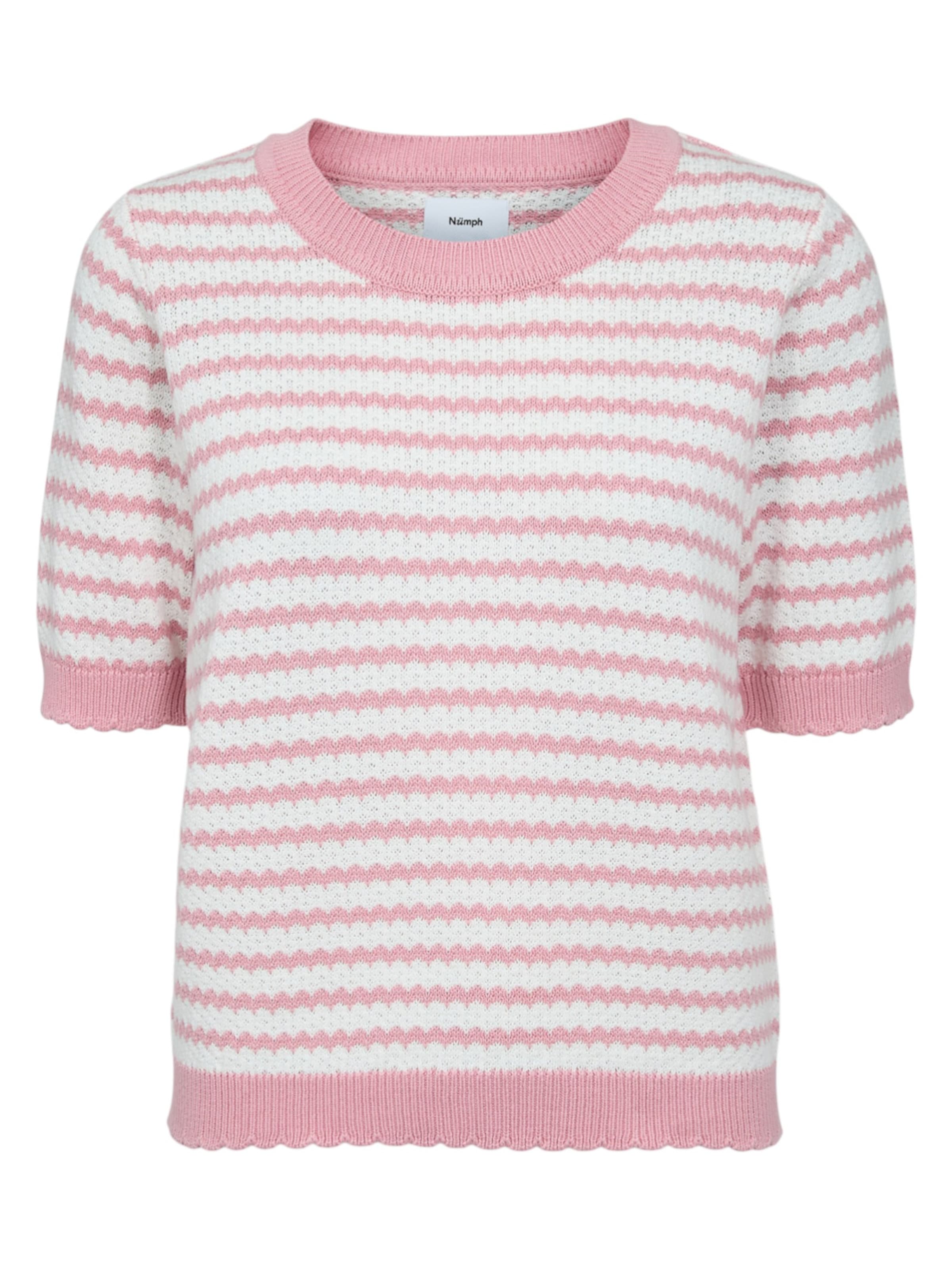 NÜMPH 3/4 Ärmel-Strickpullover 'NUMARI PULLOVER' in Pink: Vorderseite