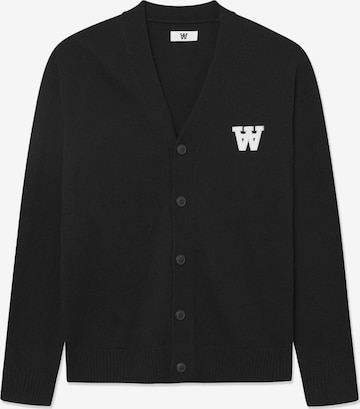 DOUBLE A Strickjacke 'Tay' in Schwarz: Vorderseite