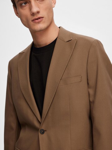 Fit confort Veste de costume 'COMFORT-SKYE' SELECTED HOMME en marron