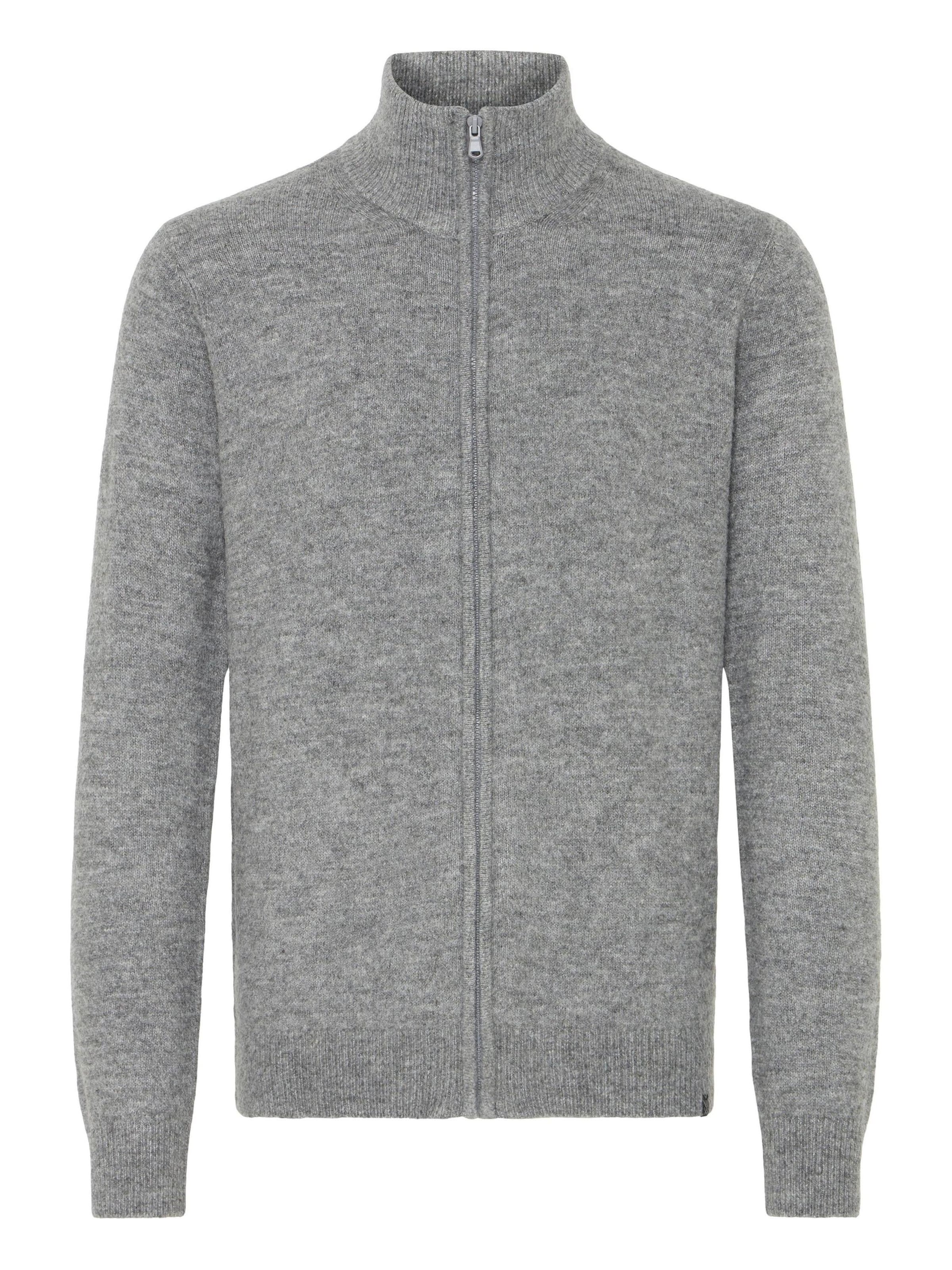 INDICODE JEANS - Casaco de malha ' IDBercell ' em cinzento: frente