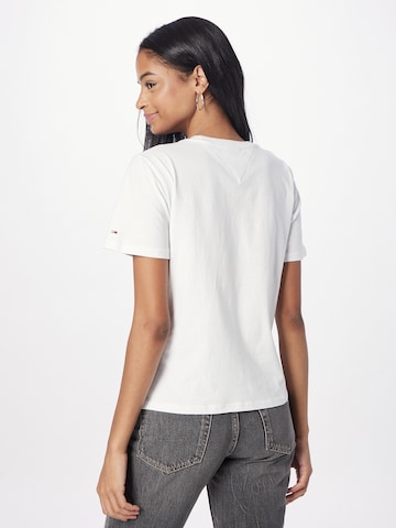 Tommy Jeans Μπλουζάκι 'Serif' σε λευκό