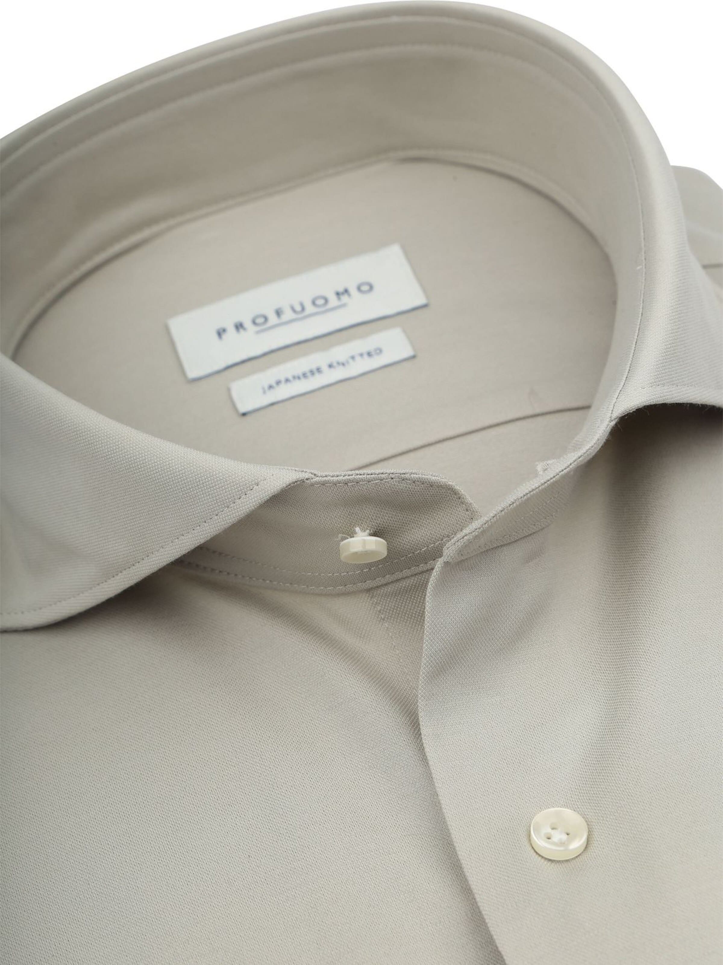 Profuomo Slim fit Overhemd 'Japanese Knitted' in Grijs