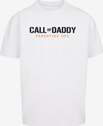 Merchcode Shirt 'Fathers Day - Call of Daddy' in White: front
