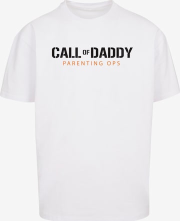 Merchcode T-Shirt 'Fathers Day - Call of Daddy' in Weiß: Vorderseite