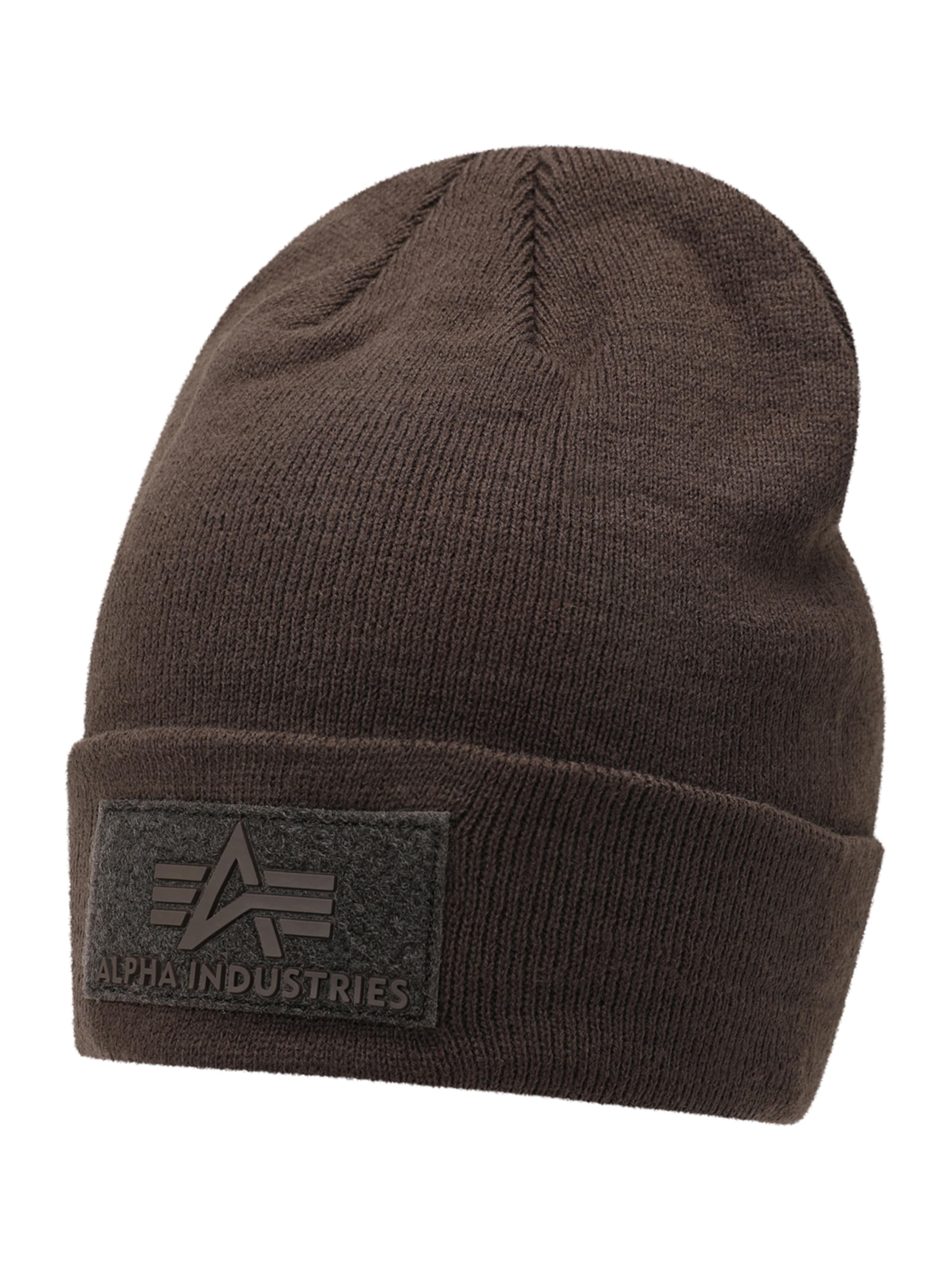 ALPHA INDUSTRIES Čepice – hnědá: přední strana