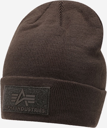 ALPHA INDUSTRIES Beanie in Brown: front