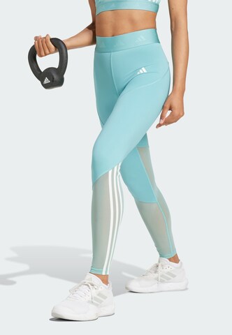 ADIDAS PERFORMANCE Skinny Sports trousers 'Hyperglam' in Blue: front