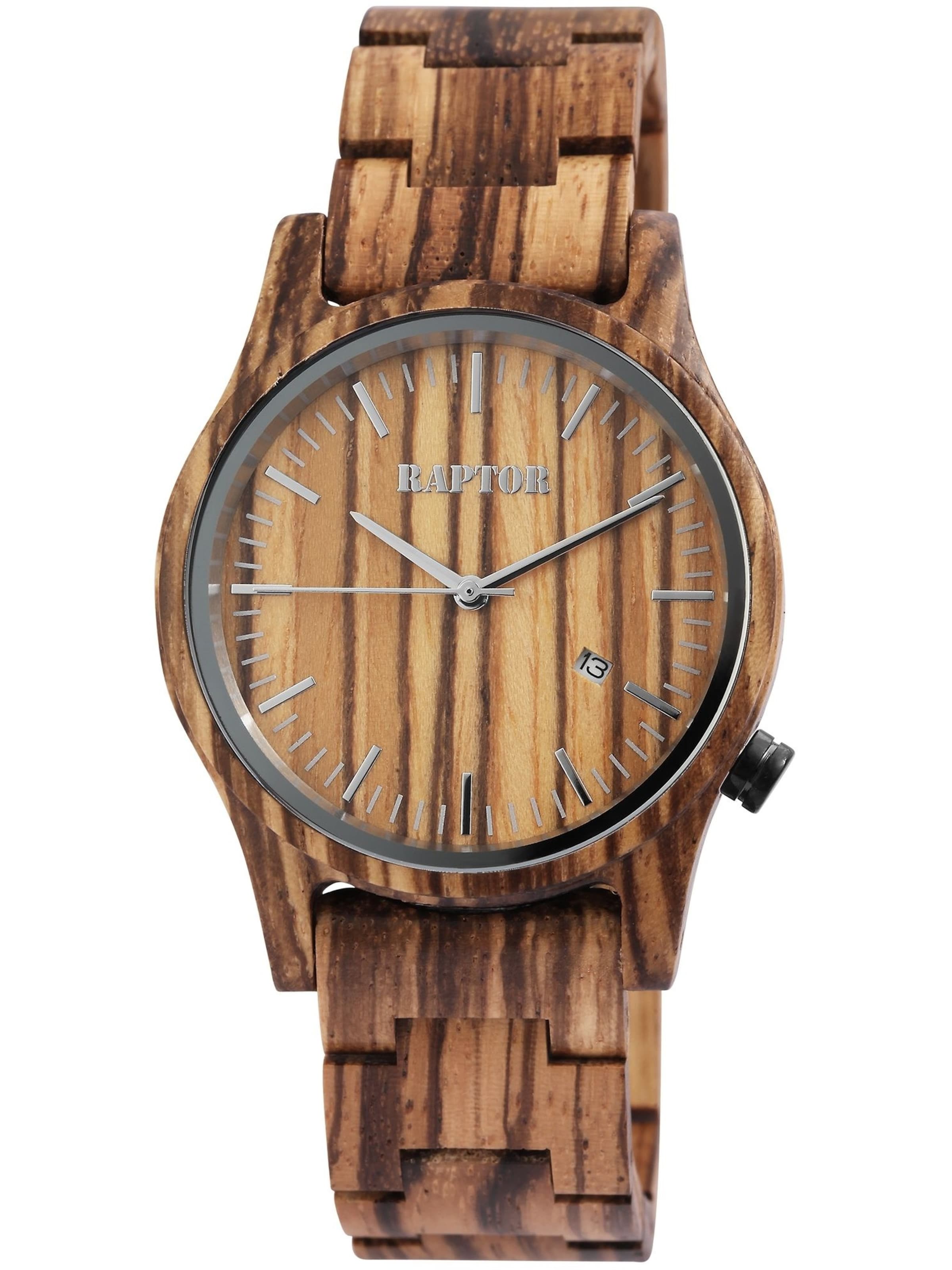 Raptor Analog Watch 'Pirate, silberfarbig, Datumsanzeige' in Brown