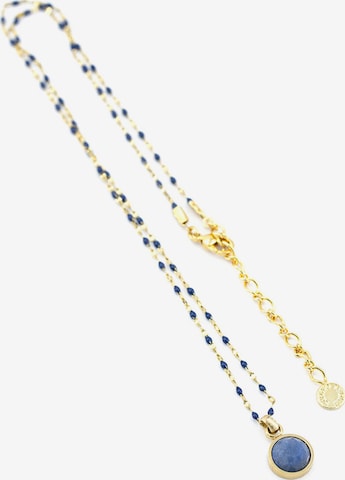 Sergio Engel Kette 'Beach Kette 01 Farbig akzentuierte Stahlkette mit Natursteinanhänger' in Blau: Vorderseite