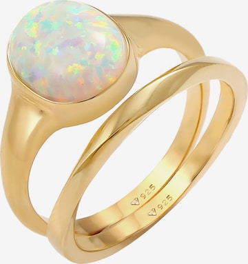 ELLI Ring Opal, Twisted in Gold: front