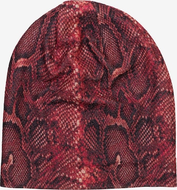 styleBREAKER Mütze 'Beanie Mütze Glitzer Schlangen Muster' in Rot: Vorderseite