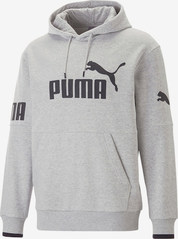 PUMA Športová mikina 'POWER' - Sivá: predná strana