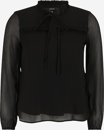 Vero Moda Petite Blouse 'MILLA' in Zwart: voorkant