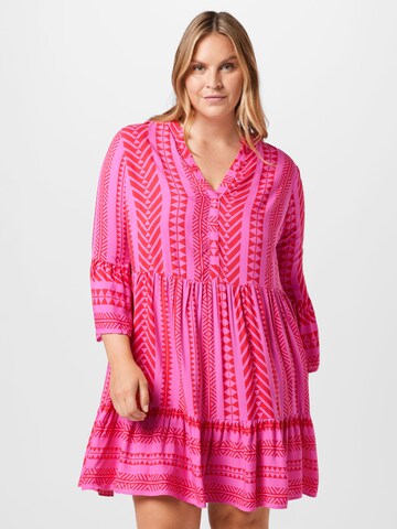 Robe-chemise 'Marrakesh' ONLY Carmakoma en rose : devant