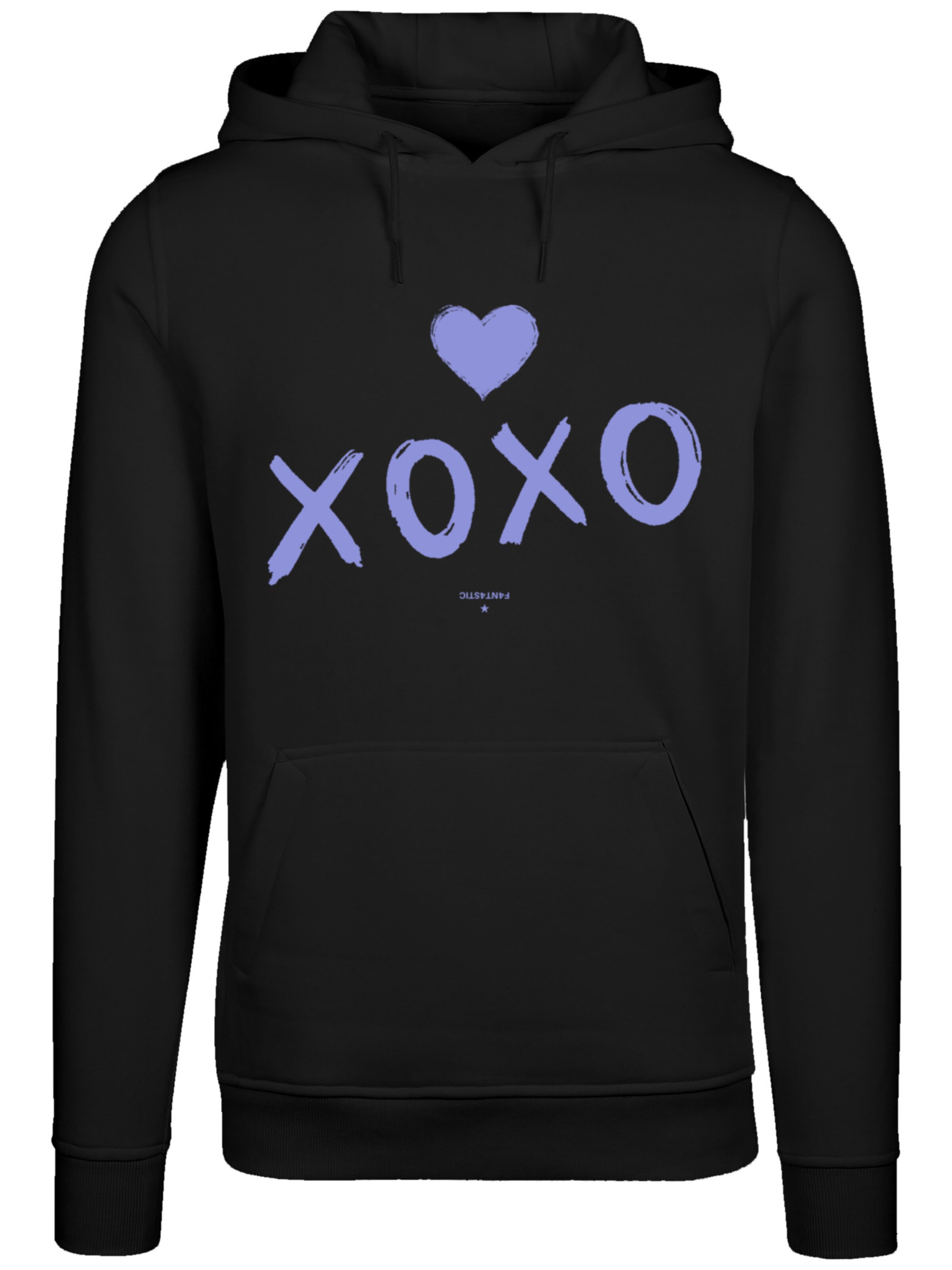 F4NT4STIC Sweatshirt 'Valentinstag xoxo' in Schwarz: Vorderseite