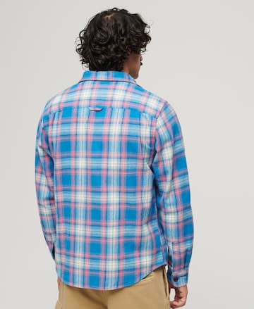 Superdry Comfort fit Button Up Shirt in Blue