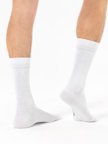 MOROTAI Športové ponožky ' Brand Logo Crew Socks ' - biela