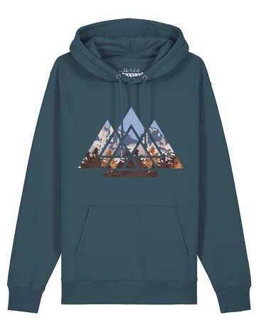 Watapparel Sweatshirt 'Geometric Landscape' in Blauw: voorkant