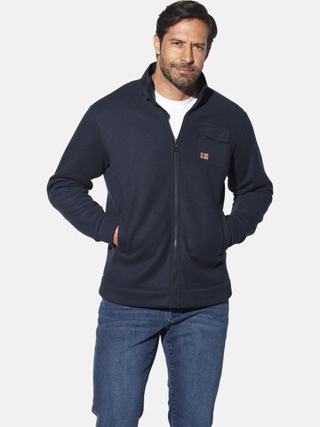 Jan Vanderstorm Zip-Up Hoodie in Blue: front
