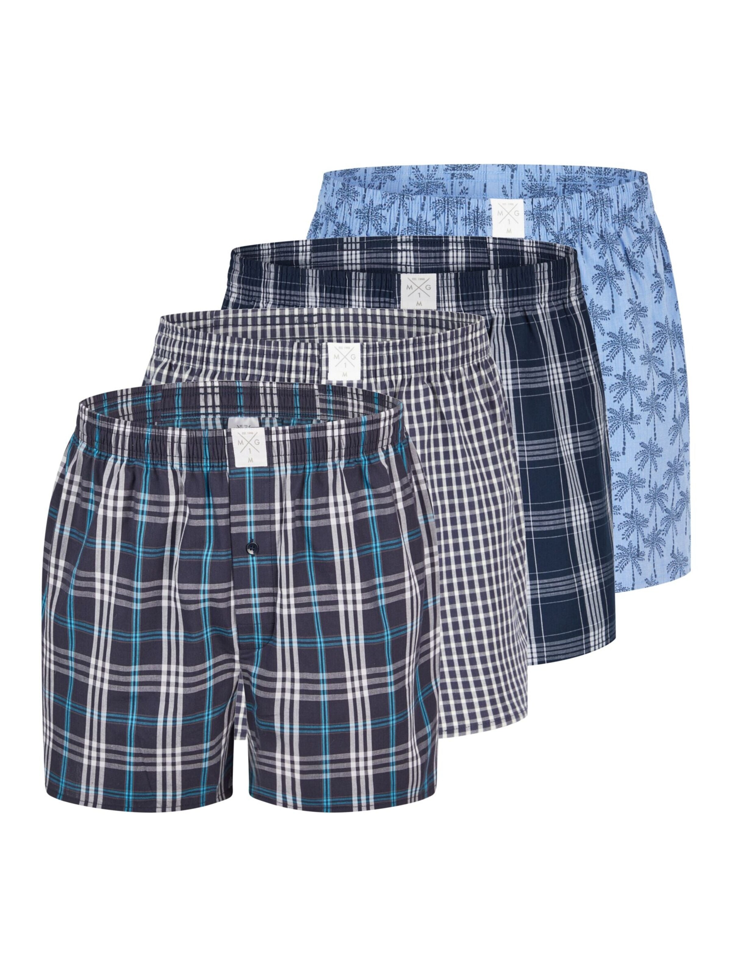 MG-1 Boxershorts 'MG-1 Men's Woven Boxer Shorts, Pack of 4 – 100% cotton, assorted colours, breathable & comfortable' in Gemengde kleuren