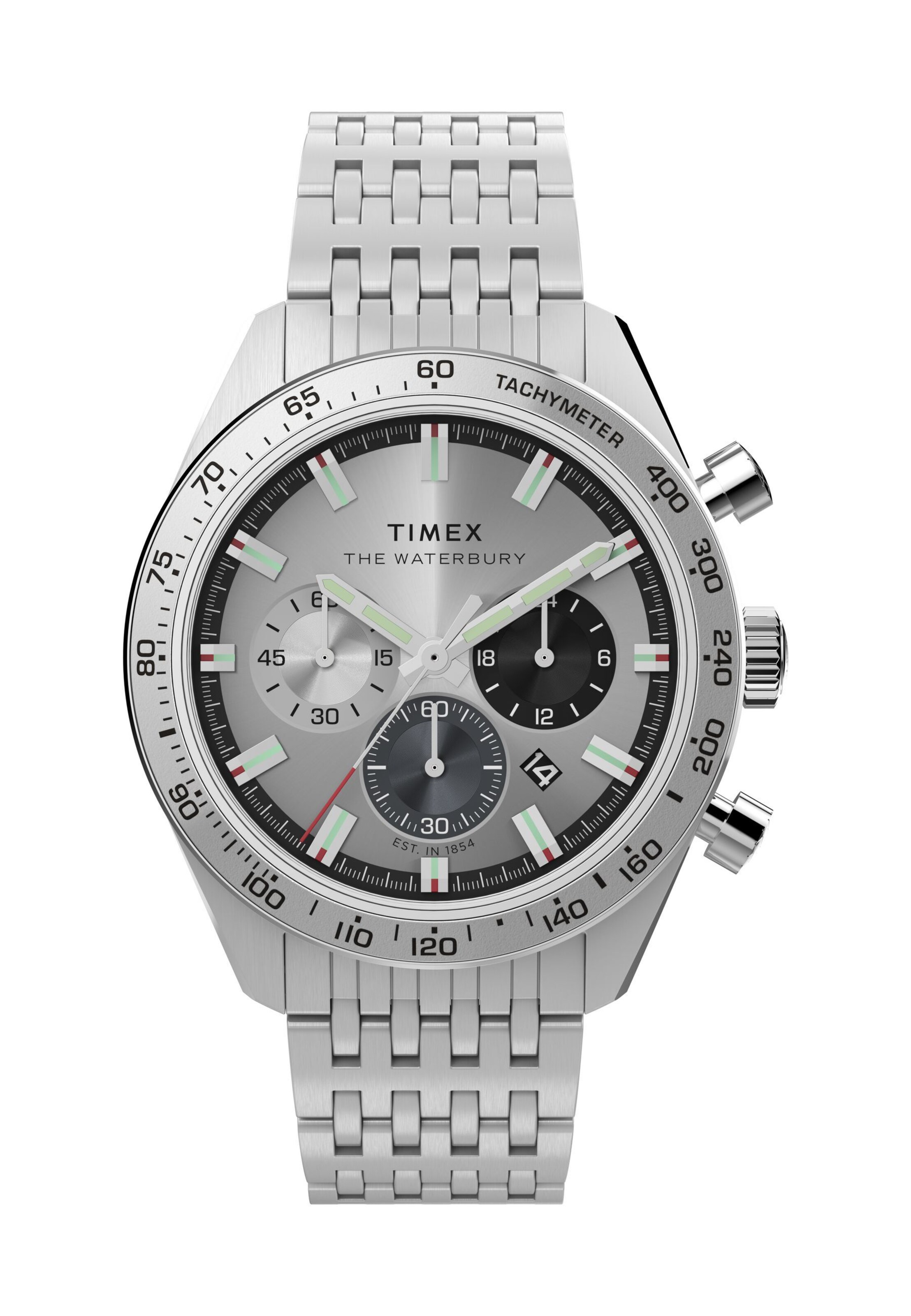 Montre à affichage analogique 'Waterbury' TIMEX en argent : devant