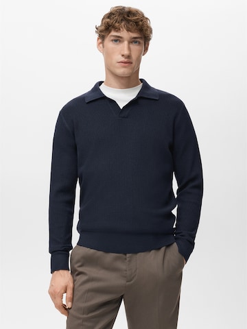 MANGO MAN Sveter 'ANTIGUAS' - Modrá: predná strana