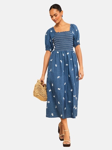 Robe love & roses en bleu : devant