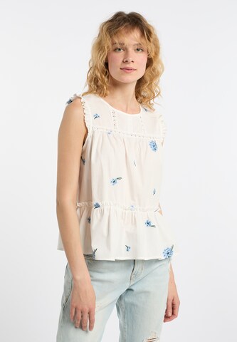 Top di DreiMaster Vintage in bianco: frontale