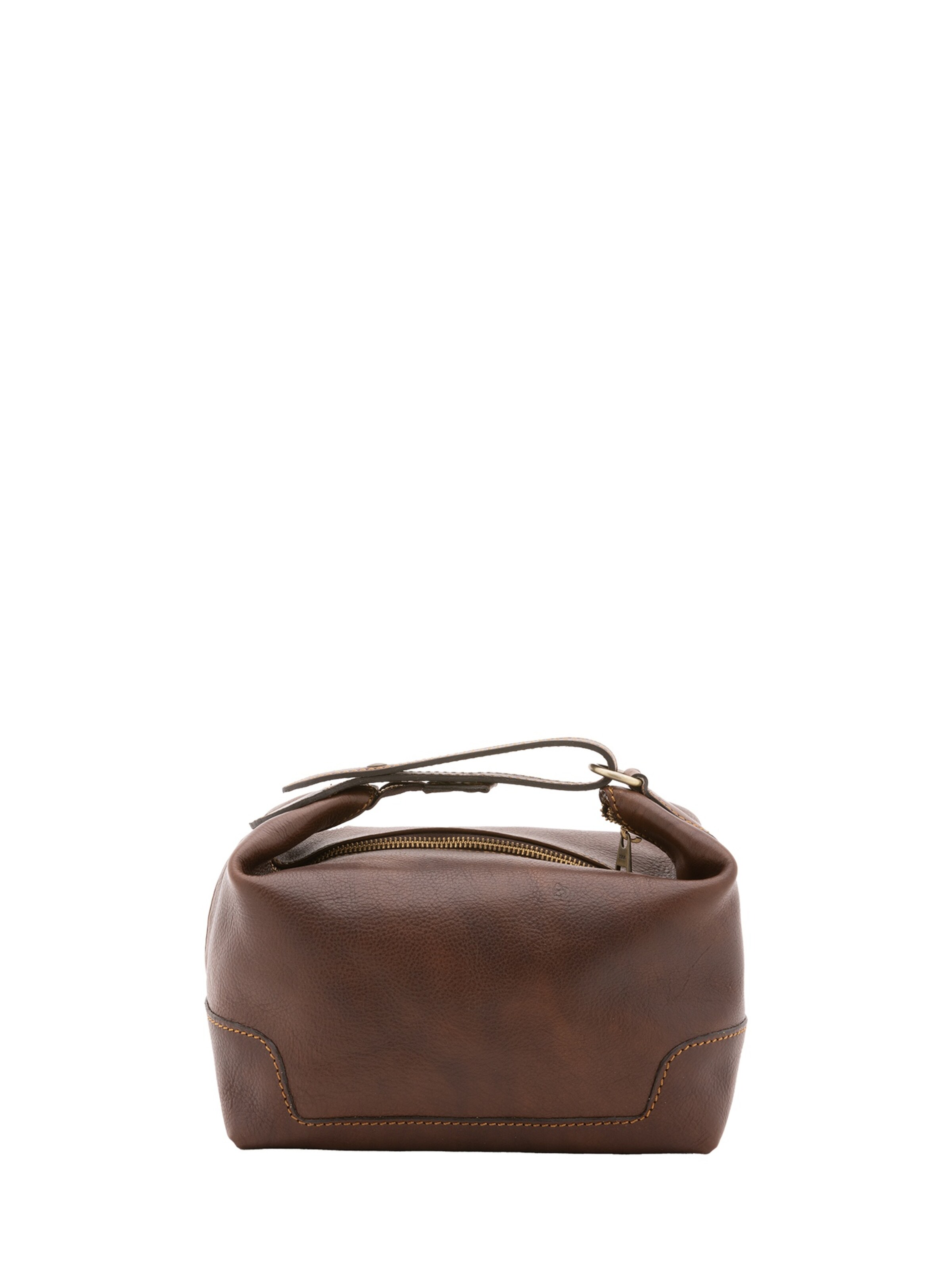Borsa a mano 'Borsa a Mano Vera Pelle - Chiusura Zip Made in Italy' di Alessia Firenze in marrone: frontale